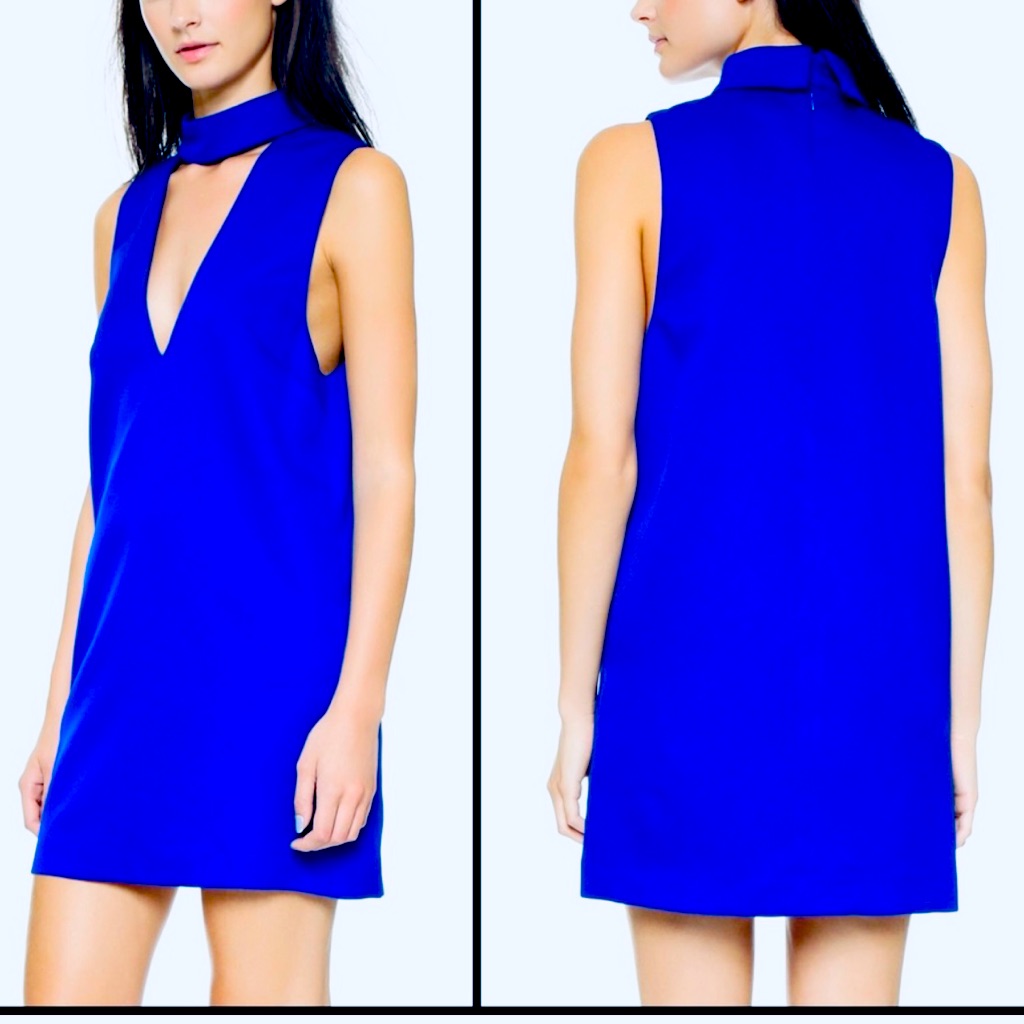 C/Meo Collective Blue Sleeveless Shift Dress Mini Xs